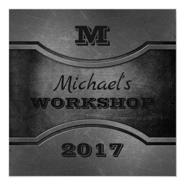 Faux Metal custom text poster (Front)