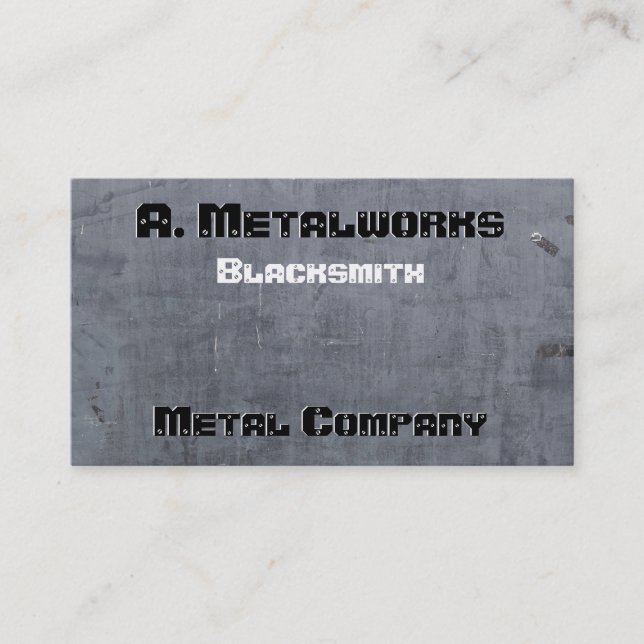 Faux Metal Look Business Card (Front)