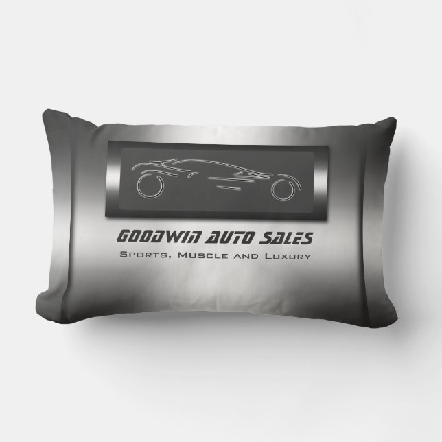 Faux metal, silver auto - Auto Sales Showroom Lumbar Cushion (Front)