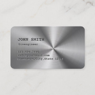 Faux Metal Steel Bioengineer Business Card