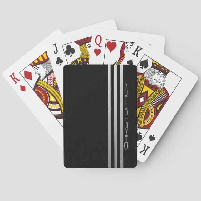 . Faux Metallic Bars with Name Playing Cards (Back)