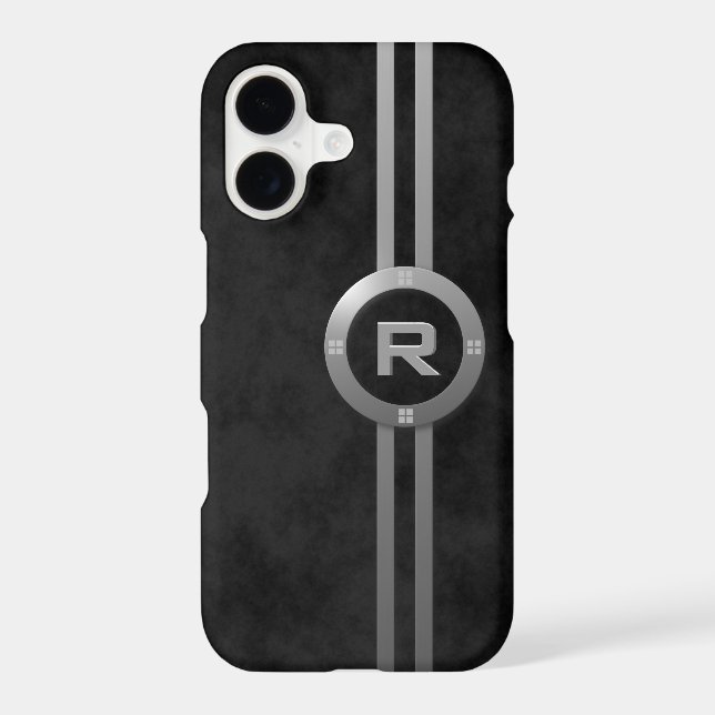 Faux Metallic Deco Mottled Black iPhone X (Back)