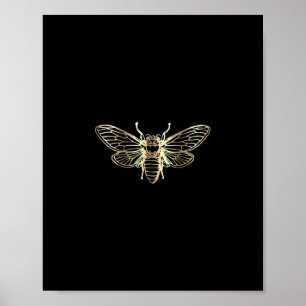 faux metallic effect bee poster