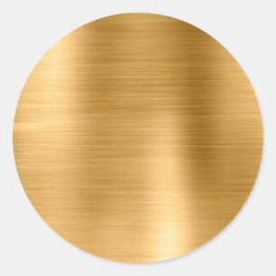 Faux Metallic Gold Blank Classic Round Sticker