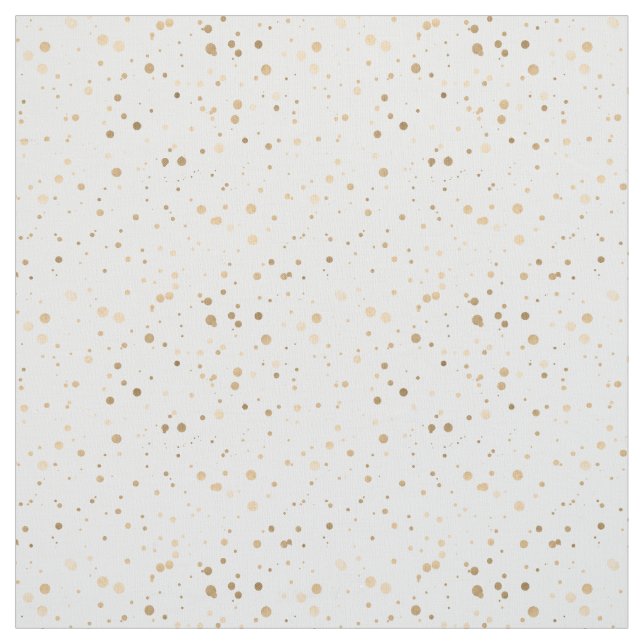Faux Metallic Gold Foil Confetti Dots Patterned Fabric (Swatch)