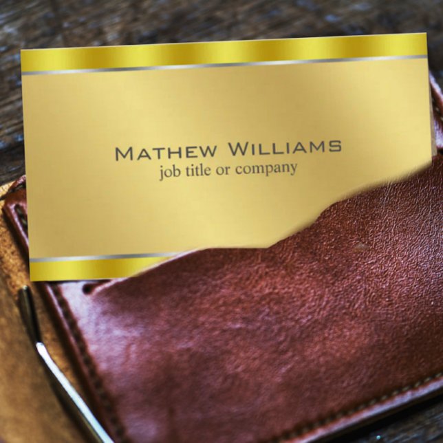 Faux Metallic Gold QR Code Minimalist  Business Card (Creator Uploaded)