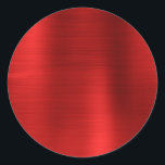Faux Metallic Red Blank Classic Round Sticker<br><div class="desc">Create your own party favour stickers.
Girly faux bright red metallic style ombre foil.
Customise the artistic blank background with your own personalised text.
The faux metallic foil digital art all print like a photo.</div>