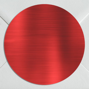 Faux Metallic Red Blank Classic Round Sticker