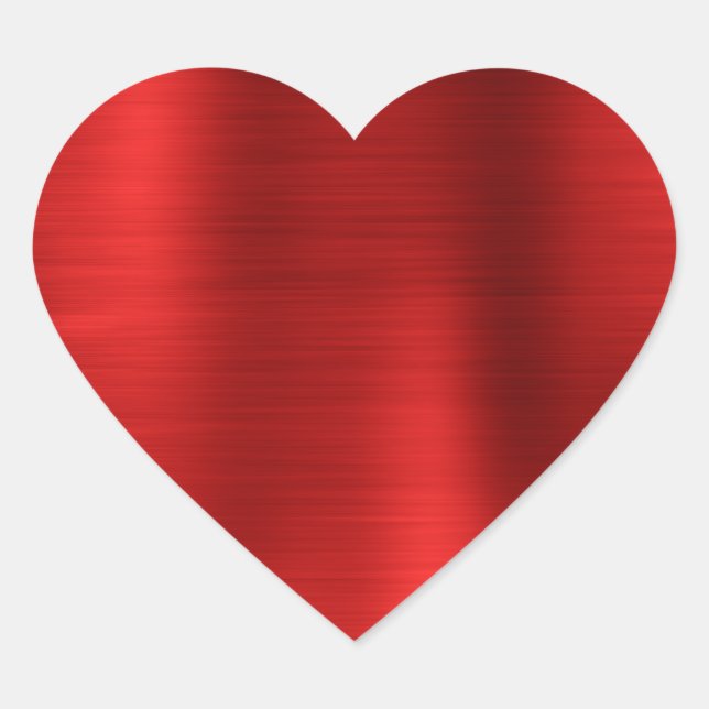 Faux Metallic Red Blank Heart Sticker (Front)