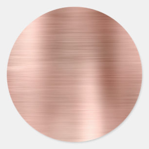 Faux Metallic Rose Gold Blank Classic Round Sticker