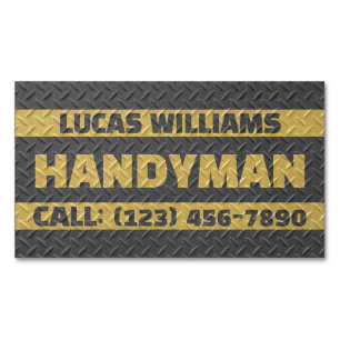 Faux metallic texture surface handyman  	Magnetic business card