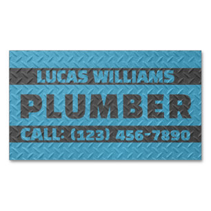 Faux metallic texture surface handyman  	Magnetic business card