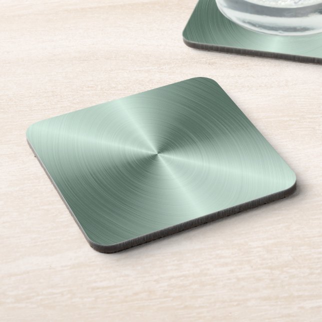 Faux Mint Green Metallic Look Coaster (Left Side)
