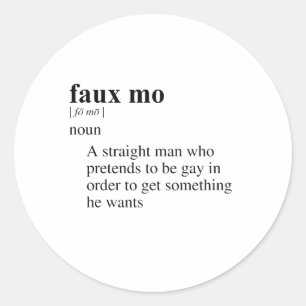 FAUX MO CLASSIC ROUND STICKER