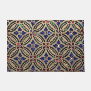 Faux mosaic tile pattern stone glass photo Morocco Doormat