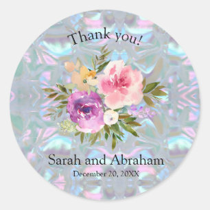 Faux Mother of Pearl Classic Round Sticker