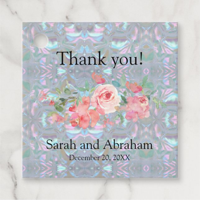 Faux Mother of Pearl  Favour Tags (Front)