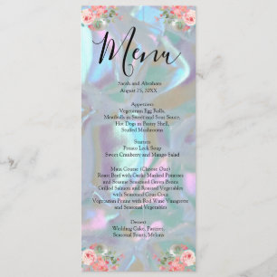 Faux Mother of Pearl Wedding Menu