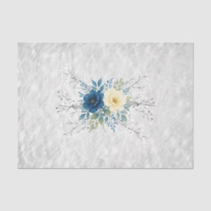 Faux Mulberry Paper Baby's Breath & Blue Florals