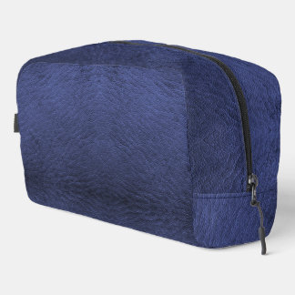 Faux Navy Blue Leather Dopp Kit