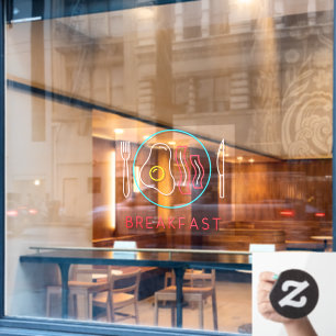 Faux Neon Breakfast Sign Fried Eggs Bacon On Plate