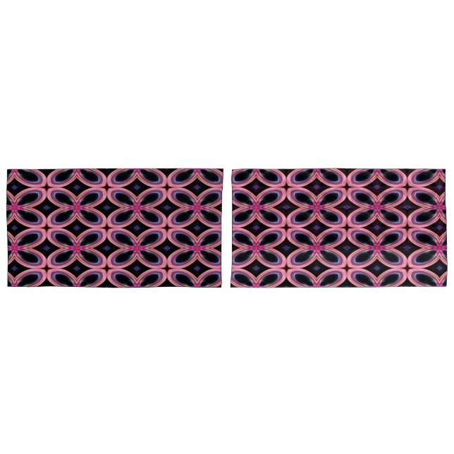 Faux Neon Pink Flower Power Pillowcase (Front-Set)