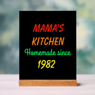 FAUX Neon Retro Style Mama's Homemade Kitchen Acrylic Sign