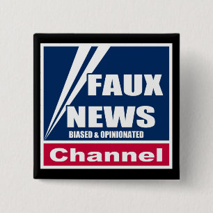 Faux News 15 Cm Square Badge