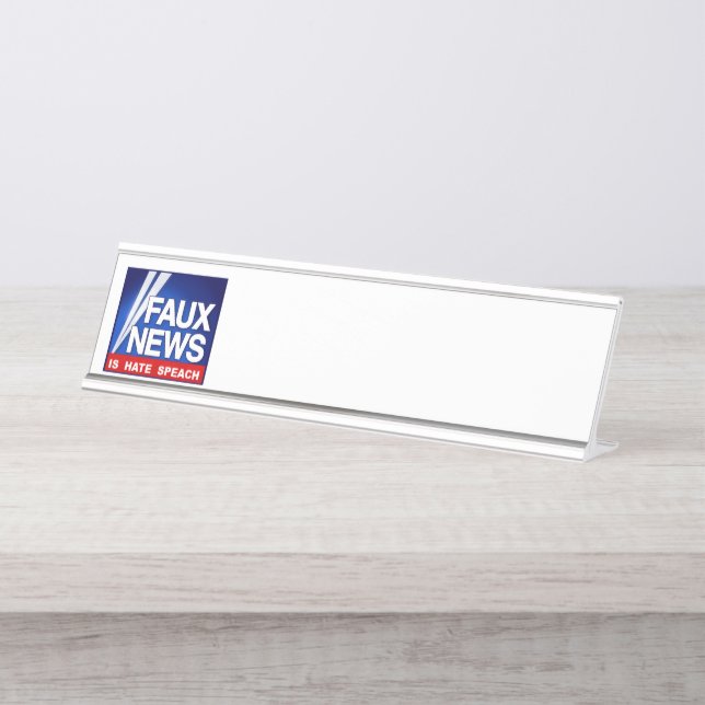 Faux News Desk Name Plate (Front)