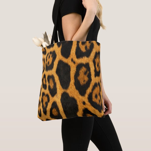 Faux Ocelot Skin All Over Print Tote Bag (Close Up)