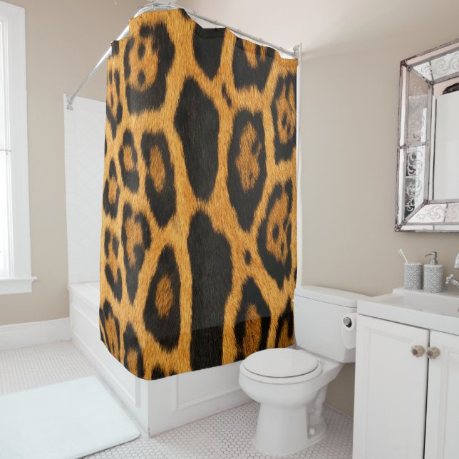 Faux Ocelot Skin Shower Curtain (In Situ)