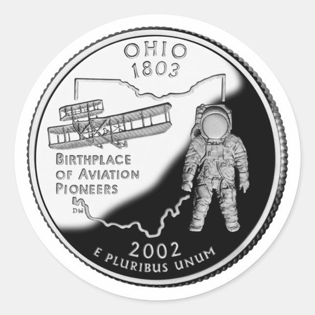 Faux Ohio State Quarter Classic Round Sticker (Front)