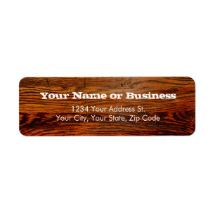 Faux Oiled Wood Plank Personalised Custom Return Address Label