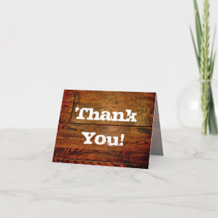 Faux Oiled Wood Plank Personalised Custom Thank You Card