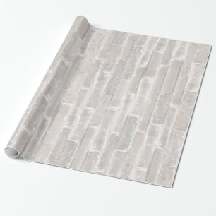 Faux Old White Brick Wall Wrapping Paper