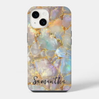 Faux Opal Gemstone Mineral Gold Stone Modern