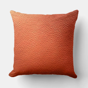 Faux Orange Leather Cushion