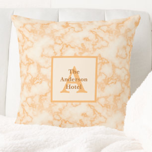 Faux Orange Marble Cushion