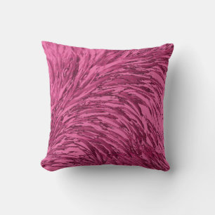 Faux Ostrich Feather Design-Pink Cushion