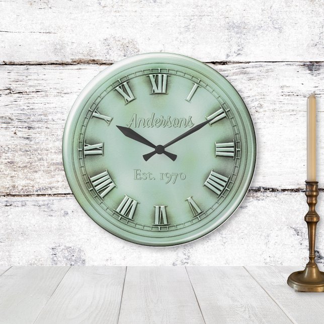 Faux Oxidised Copper Roman Numerals Large Clock (Creator Uploaded)
