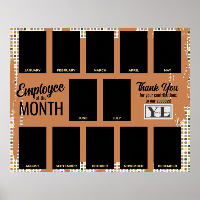 Faux paint photo employee of the month recognition poster (Front)