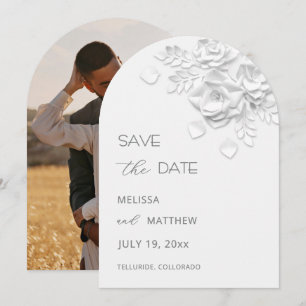 Faux Paper Cut Roses Save The Date