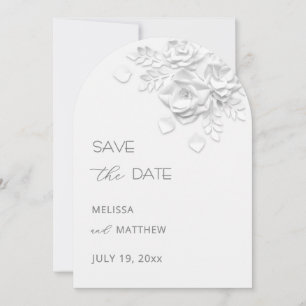 Faux Paper Cut Roses Save The Date