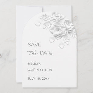 Faux Paper Cut Roses Save The Date