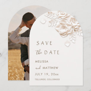 Faux Paper Cut Roses Save The Date