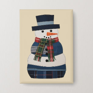 Faux Patchwork Snowman Holiday Xmas
