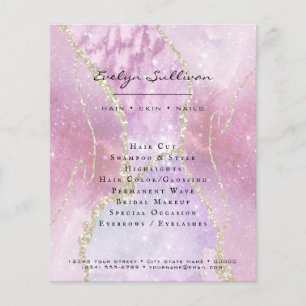 faux pearlescent effect beauty salon flyer