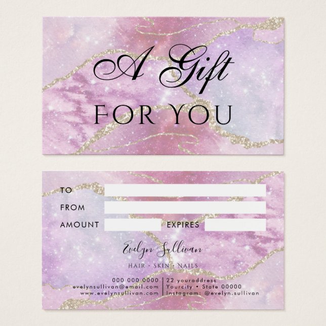 Faux Pearlescent Effect Gift Card (Front & Back)