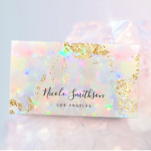 faux pearlescent opal business card