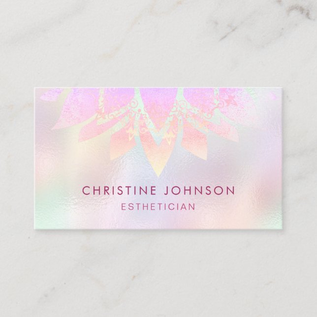 faux pearlescent pastel colours business card (Front)